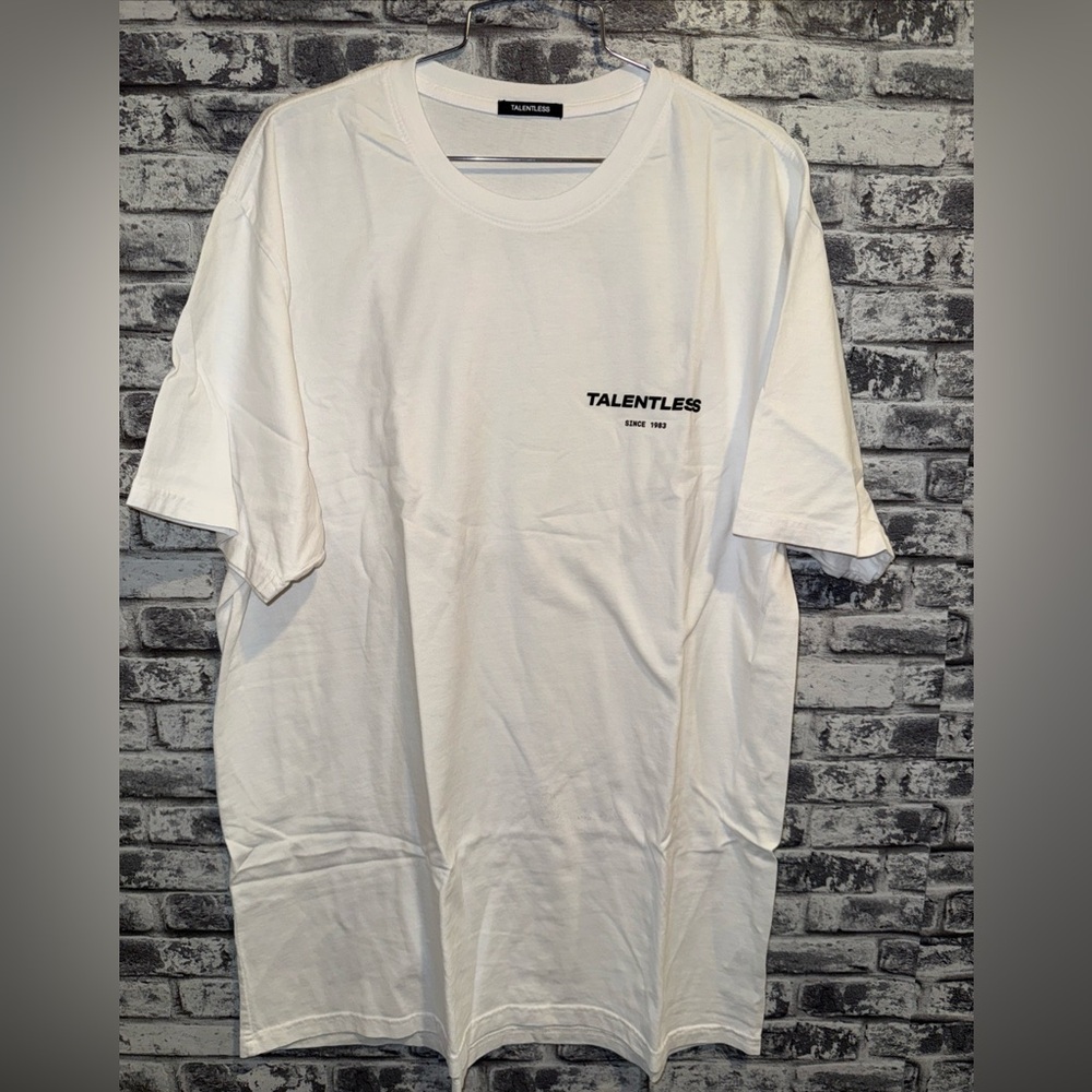 TALENTLESS Classic White Short Sleeve Tee